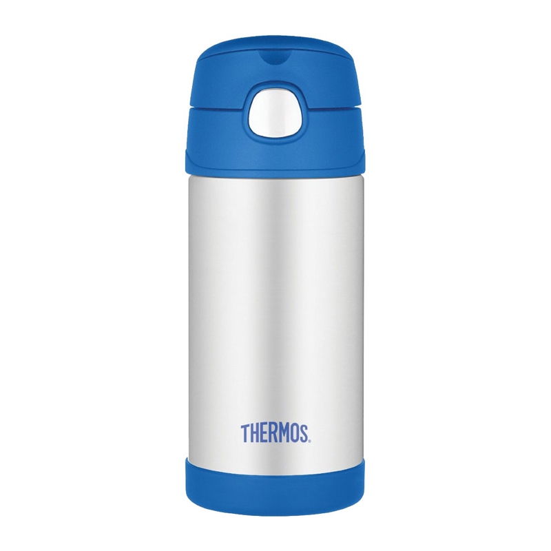 Thermos Dětská termoska s brčkem modrá