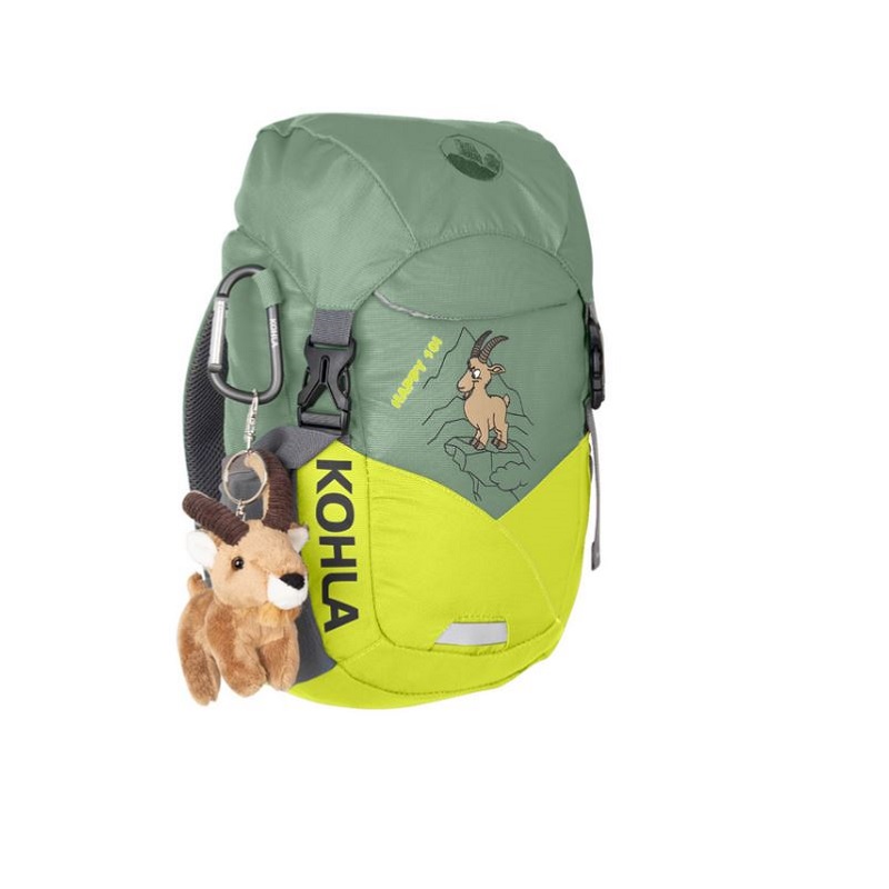 KOHLA Dětský batoh HAPPY 10 s plyšáčkem od 3let zelený