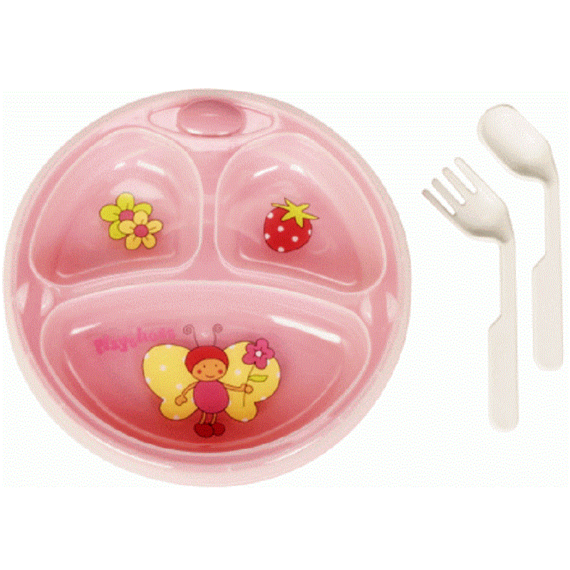 Playshoes dětský jídelní set ohřívací talířek s příborem