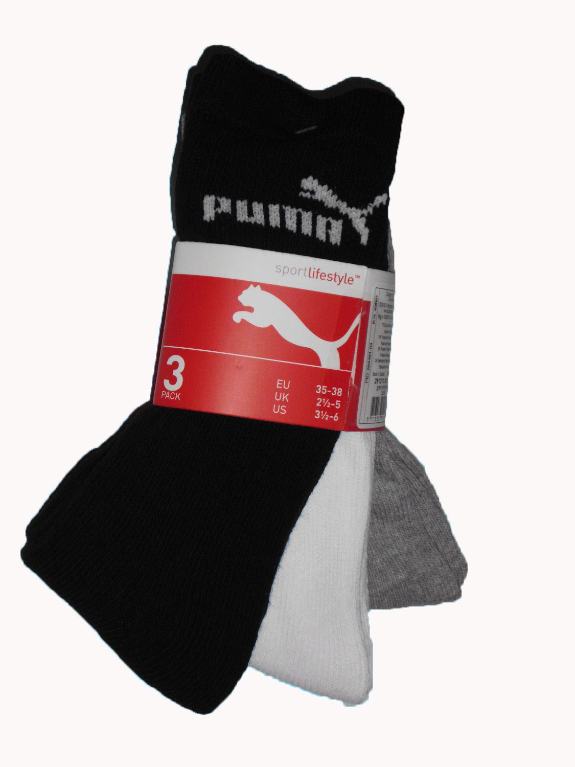 Puma klasické dětské ponožky 3 pack