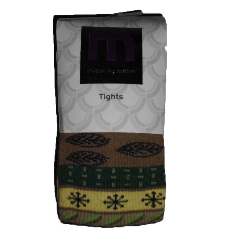 Melton dětské punčocháče hnědý vzorek