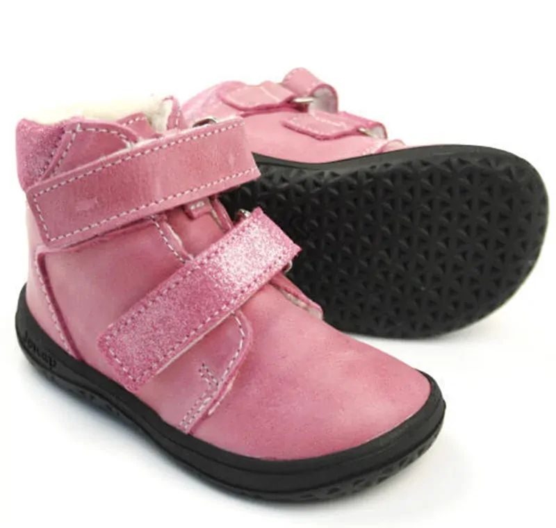 Jonap zimní boty BAREFOOT růžové B4 MV dívčí