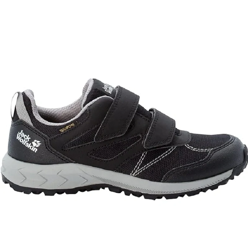 Jack Wolfskin dětské boty WOODLAND TEXAPORE LOW VC K černé 36