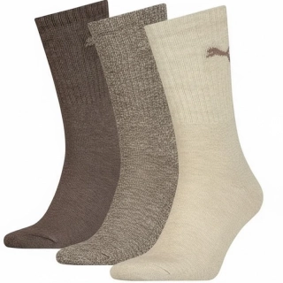 Puma klasické ponožky 3 pack hnědé melír