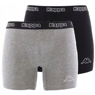 Kappa 2pack pánské boxerky BOXERS šedá-černá