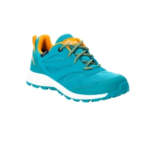 Jack Wolfskin dětské boty WOODLAND TEXAPORE LOW VC K tyrkysové