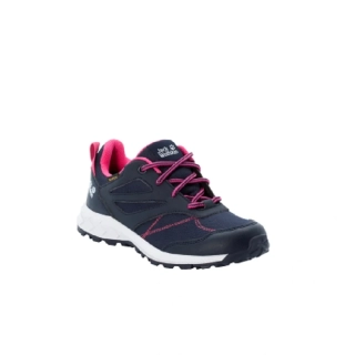 Jack Wolfskin dětské boty WOODLAND TEXAPORE LOW VC K tmavo modrá